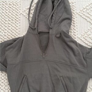 ALO Yoga Taupe Half-Zip Sweatshirt